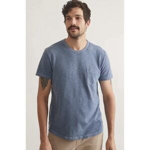 Marine Layer Slub Pocket Tee Mens XL Faded Blue $64 New NWOT Garment Dyed Cotton